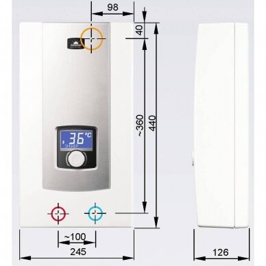 Elektrinis momentinis vandens šildytuvas Kospel PPE2-27 electronic LCD 3